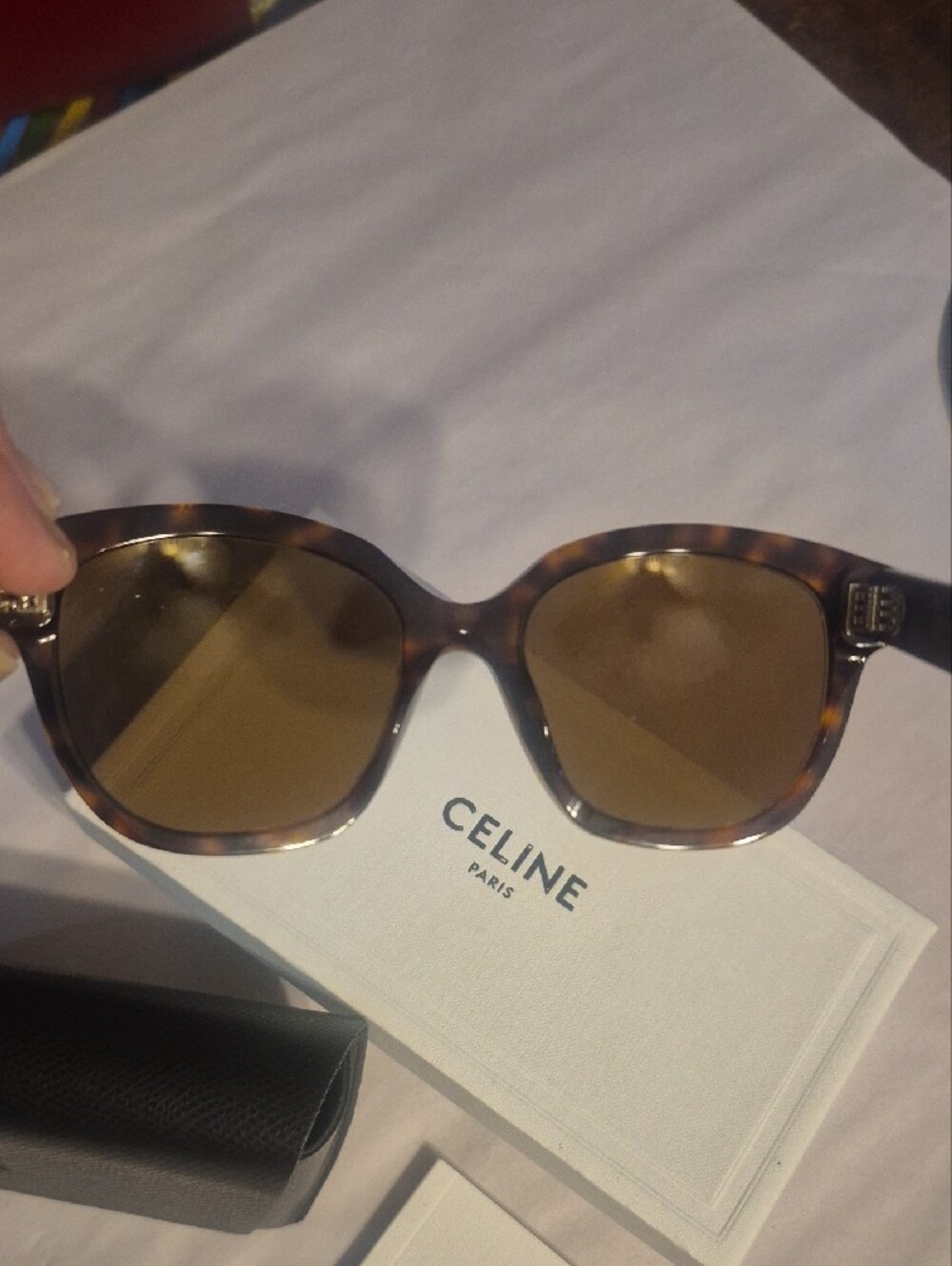 Celine Brown Tortoiseshell Cat-Eye Sunglasses with Case Authentic. - Picture 4 of 9